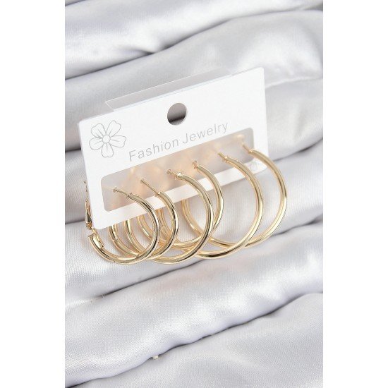 Özel Pirinç Halka Model Gold Renk Kadın Set Küpe Fırsat!!!