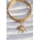 Özel Pirinç Gold Renk Zirkon Taş Detaylı Güneş Model Ajda Charm Fırsat!!!