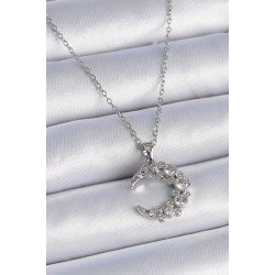 Özel Çelik Zincir Renk Zirkon Taşlı Hilal Model Kadın Kolye Fırsat!!!