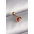Özel Çelik Gold Renk Kırmızı Mineli Kalp Tragus Piercing Fırsat!!!