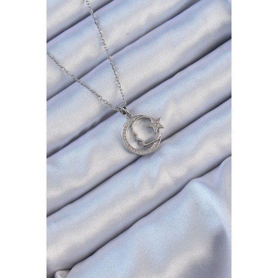 Özel Çelik Zincir Renk Zirkon Taşlı Ay Yıldız Simgeli Atatürk Kolye Fırsat!!!