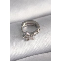 Özel Çelik Renk Zirkon Taşlı Yıldız Model Tragus Piercing Fırsat!!!