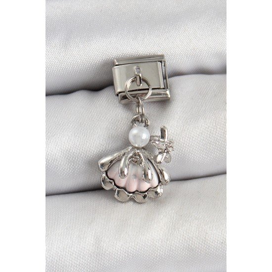 Özel Çelik Sallantılı İnci Detaylı İstiridye Model Renk Nomination Charm Fırsat!!!