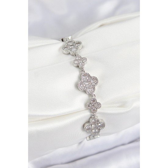 Özel Pirinç Zirkon Taşlı Yonca Model Renk Vip Seri Kadın Bileklik Fırsat!!!