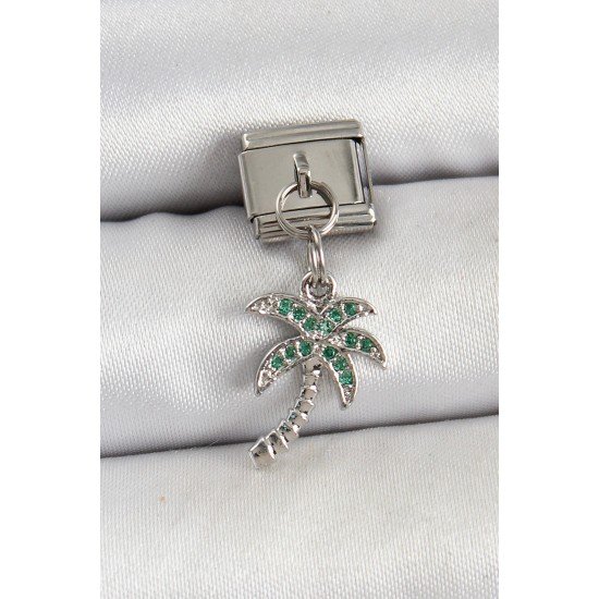 Özel Çelik Sallantılı Zirkon Taşlı Palmiye Ağacı Model Renk Nomination Charm Fırsat!!!