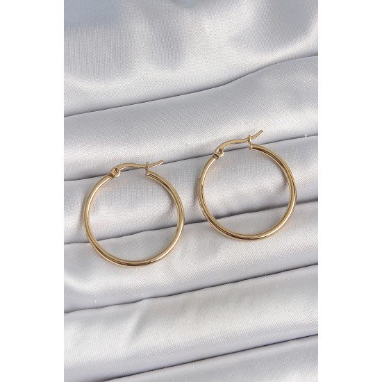 Özel 316 Çelik Gold Renk 27 Mm Halka Model Kadın Küpe Fırsat!!!