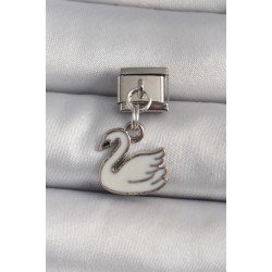 Özel Çelik Renk Sallantı Beyaz Kuğu Model Nomination Charm Fırsat!!!