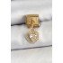 Özel Çelik Sallantılı Zirkon Taşlı Kalp Model Gold Renk Nomination Charm Fırsat!!!