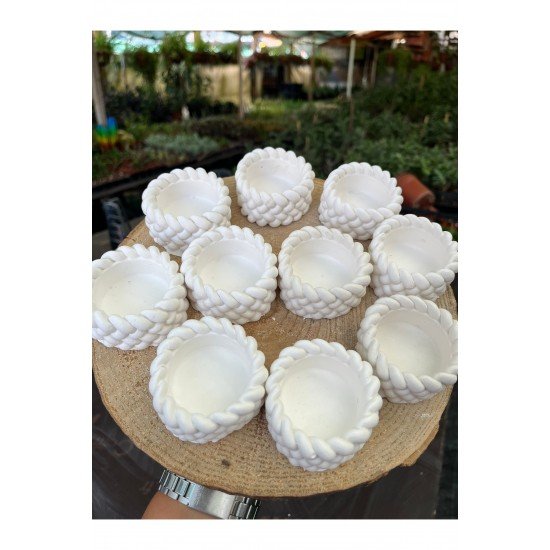 Pinterest El yapımı örgü model beton mumluk 10 adet mini hediyelik (nikah, nişan, mevlüt)