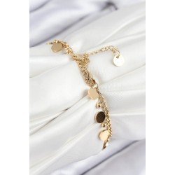 Özel Çelik Sıralı Pul Model Gold Renk Kadın Bileklik Fırsat!!!