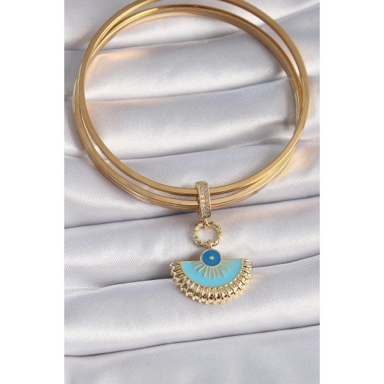 Özel Pirinç Gold Renk Nazar Boncuklu Ajda Charm Fırsat!!!
