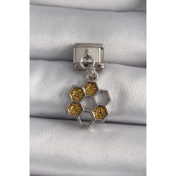 Özel Çelik Renk Sallantı Simli Bal Beteği Model Nomination Charm Fırsat!!!