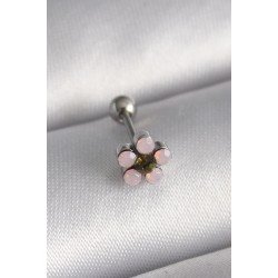 Özel Çelik Renk Zirkon Taşlı Çiçek Tragus Piercing Fırsat!!!