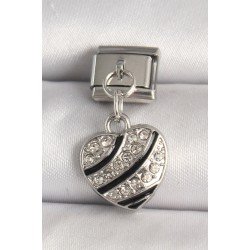 Özel Çelik Renk Zirkon Taşlı Kalp Model Nomination Charm Fırsat!!!