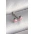 Özel Çelik Renk Pembe Kurdele Zirkon Taş Detay Tragus Piercing Fırsat!!!