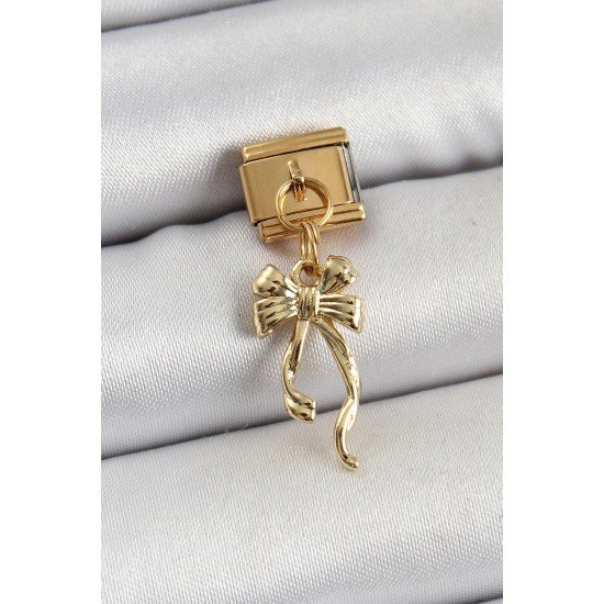 Özel Çelik Sallantılı Uzun Fiyonk Model Gold Renk Nomination Charm Fırsat!!!