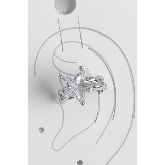 Özel Pirinç Renk Zirkon Taşlı Yıldız Model Kadın Kıkırdak Küpe Fırsat!!!