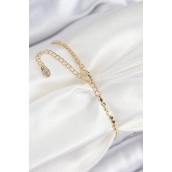 Özel Pirinç Zirkon Taşlı Nazar Model Ezme Zincir Gold Renk Kadın Bileklik Fırsat!!!