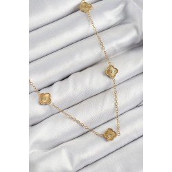 Özel Çelik Yonca Model Gold Renk Kadın Kolye Fırsat!!!