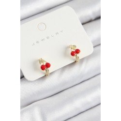 Özel Pirinç Kiraz Model Gold Renk Çocuk Küpe Fırsat!!!