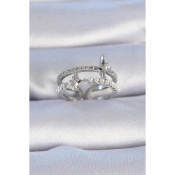 Özel Pirinç Renk Zirkon Taşlı İnci Detay Kutup Yıldızı Model Kadın Yüzük Fırsat!!!