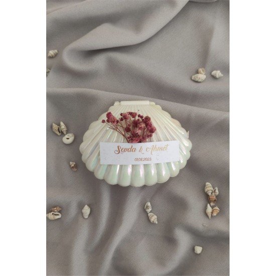 Deniz Kabuğu Mum Nikah Hediyeliği, İstiridye Mum, Söz, Nişan, Nikah Şekeri Hediyelik