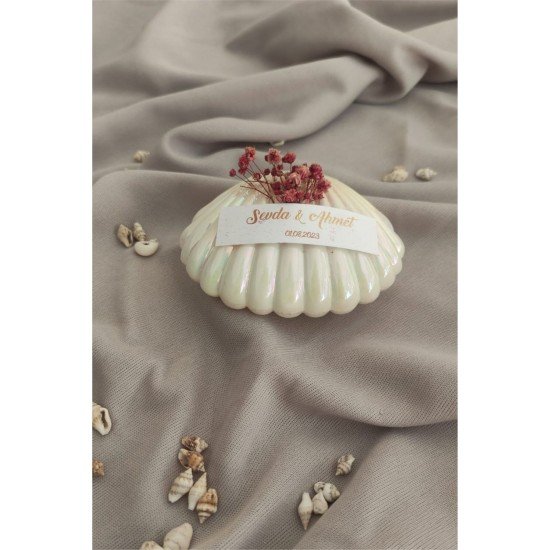 Deniz Kabuğu Mum Nikah Hediyeliği, İstiridye Mum, Söz, Nişan, Nikah Şekeri Hediyelik