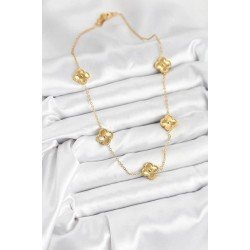 Özel Çelik Zincir Gold Renk Yonca Kadın Kolye Fırsat!!!