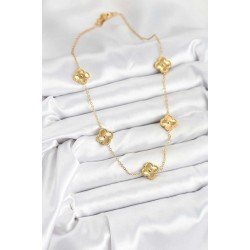 Özel Çelik Zincir Gold Renk Yonca Kadın Kolye Fırsat!!!