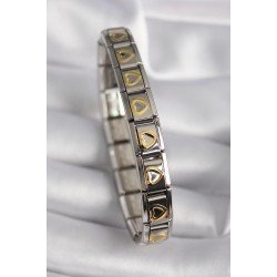 Özel Çelik Renk Gold Kalp İşleme Nomination Model Kadın Bileklik Fırsat!!!