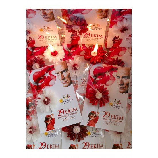 20 Adet 29 Ekim Cumhuriyet Bayramı Hediyesi Mum