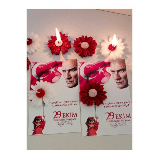 20 Adet 29 Ekim Cumhuriyet Bayramı Hediyesi Mum