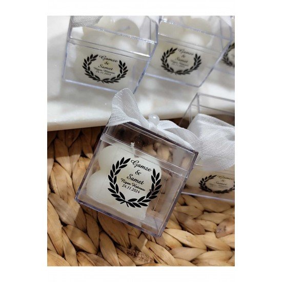 10 Adet Keten Kurdele Süslemeli Bubble Mum