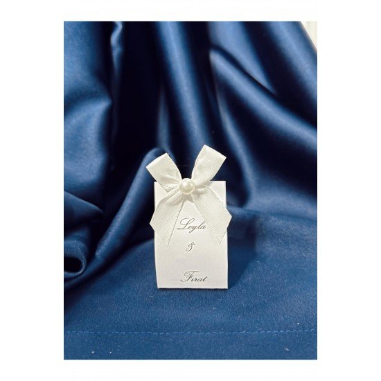 10 Adet Kişiye Özel Kuşe Kağıt içinde fiyonk süslü bubble mum