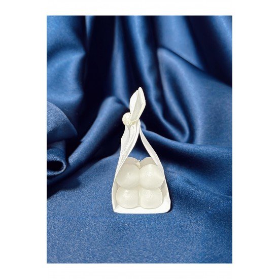 10 Adet Kişiye Özel Kuşe Kağıt içinde fiyonk süslü bubble mum