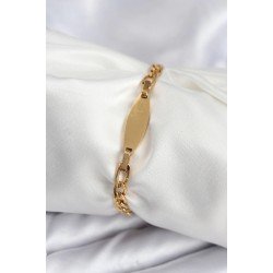 Özel Çelik Gold Renk Oval Yazı Yazmaya Uygun Kadın Bileklik Fırsat!!!