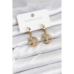 Özel Çelik Yaşam Ağacı Model Kadın Küpe Fırsat!!!