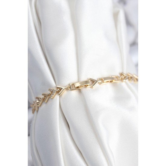 Özel Pirinç Vip Seri Gold Zirkon Taşlı Balık Sırtı Model Kadın Bileklik Fırsat!!!