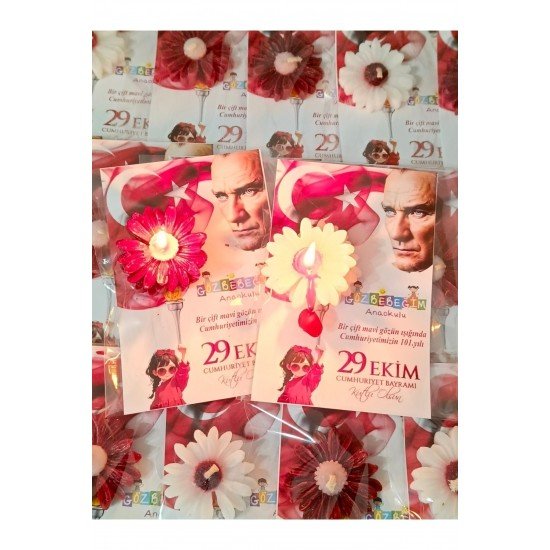 20 Adet 29 Ekim Cumhuriyet Bayramı Hediyesi Mum