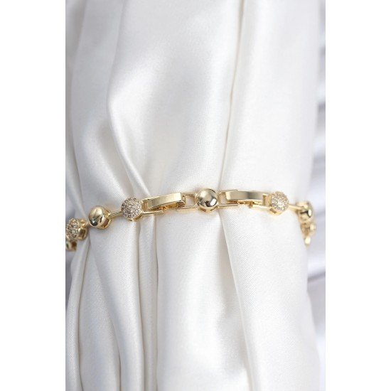 Özel Pirinç Vip Seri Gold Renk Topçuk Model Kadın Bileklik Fırsat!!!