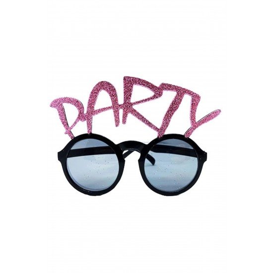 Özel Party Yazılı Simli Pembe Renk Parti Gözlüğü 15X7 Cm Fırsat!!!