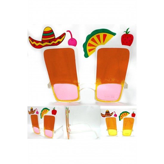 Özel Sombrero Hawaii Fiesta Meyve Figürlü Yaza Merhaba Gözlük Fırsat!!!