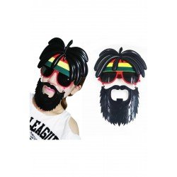 Özel Rasta Peruklu Rasta Sakallı Bob Marley Bıyıklı Parti Gözlüğü 27X18 Cm Fırsat!!!