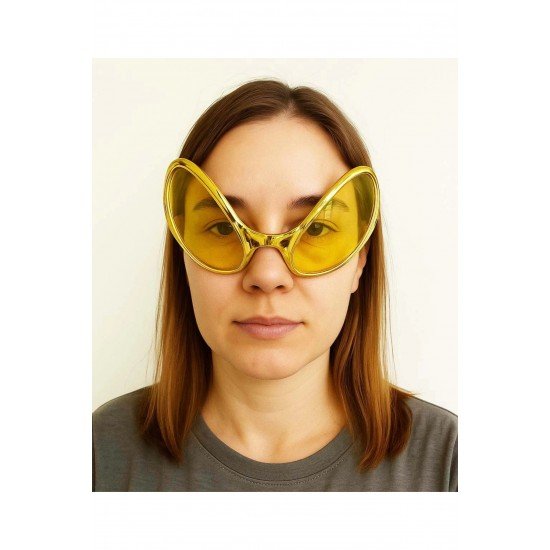 Özel Retro Gözlük - 80 Li 90 Lı Yıllar Parti Gözlüğü Gold Renk 8X13 Cm Fırsat!!!