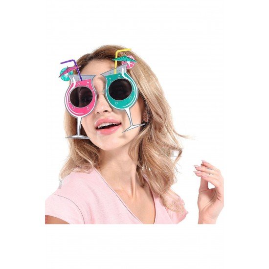 Özel Kokteyl Temalı Hawaii Yaz Partisi Gözlüğü 15X16 Cm Fırsat!!!