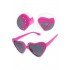 Özel Kalp Şekilli Taşlı Parti Gözlüğü Pembe Renk 6X16 Cm Fırsat!!!