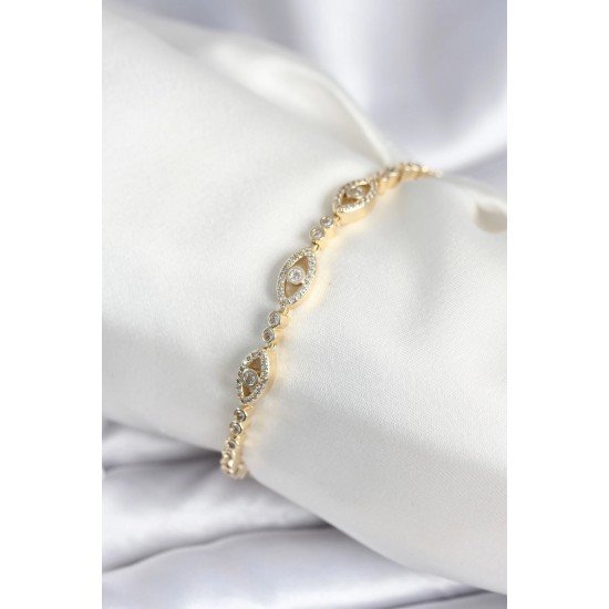 Özel Pirinç Gold Renk Göz Model Kadın Bileklik Fırsat!!!