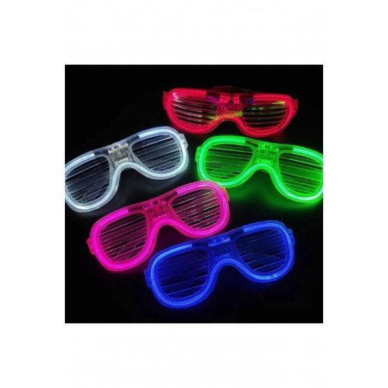 Özel Glow Model Led Işıklı Parti Gözlüğü 3 Modlu 5 Renk 5 Adet Fırsat!!!