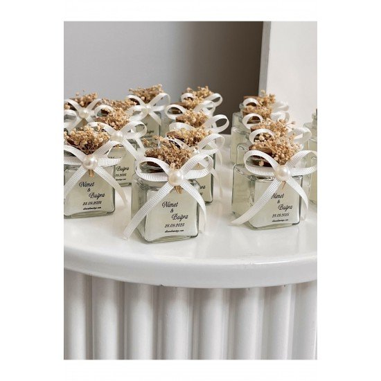 Mantar Kapaklı Cam Şişe Mum – 25 Adet – Söz, Nişan, Düğün, Nikah, Kına, Mevlüt, Yeni Doğan Hediyelik