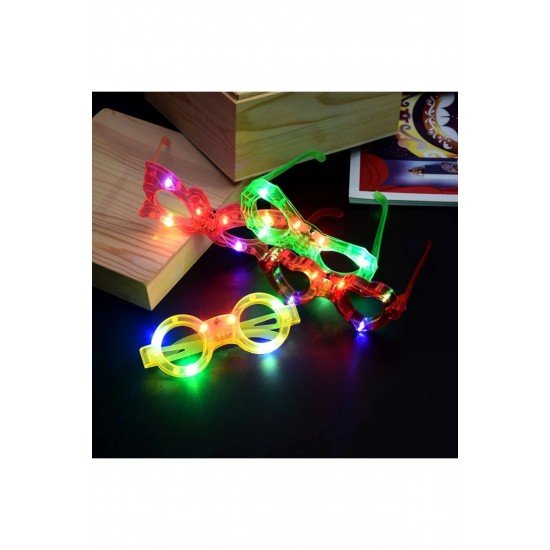 Özel Led Işıklı 6 Model Yanar Söner Parti Gözlüğü 12 Adet Fırsat!!!